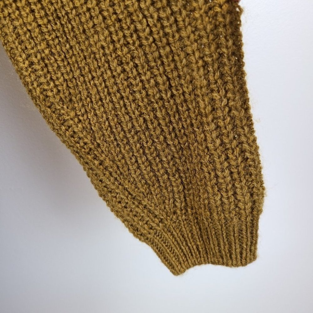 Cupcakes and Cashmere Griffith Vintage Gold Green Chunky Knit Sweater Small - Picture 8 of 15